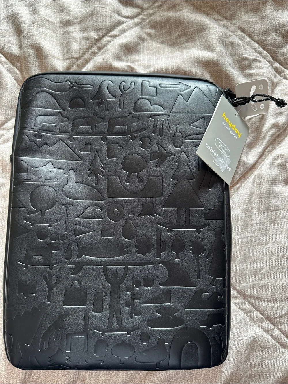 heyday Black Embossed Laptop Sleeve